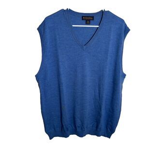 Brooks Brothers Merino Wool Sweater Vest Men's XXL Blue Sleeveless